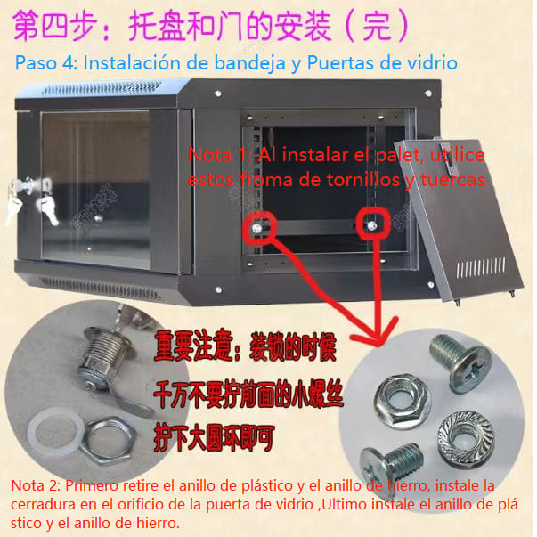 GABINETE RACK 12U FIJO A PARED Con Rueda Y BANDEJA METAL ACCESORIO6