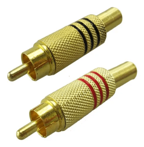 Rca por 1 Par De Conectores Plug  Macho Para Soldar Metalico #65 0