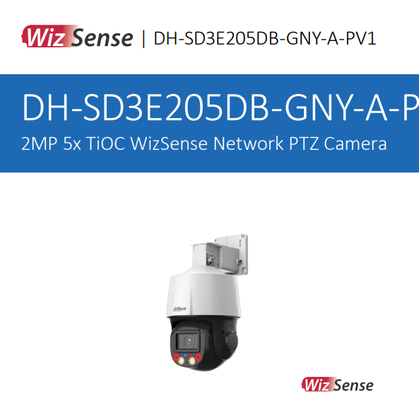 DH-SD3E205DB-GNY-A-PV1 PTZ IP POE 2MP 5X 2.7mm~13.5mm FullColor Tioc APP IR50/LUZ30 WizSense(SIN FUENTE) 0