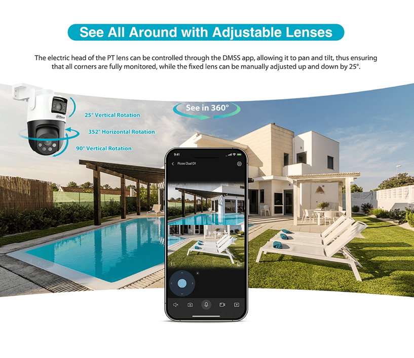 DH-IPC-P3DP-3F-PV CAMARA IP WIFI6 PT 3MP WIFI 2.8 Y 6MM DOBLES LENTE COLOR ALARMA 2.4G MAXIMA MICRO SD 256GB 12V5