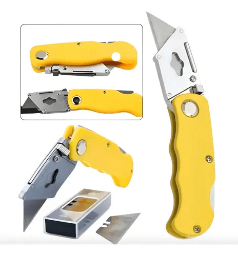 KIT CORTA CARTON CUTER 409210 X-ATO CUCHILLO Plegable CON 5 HOJAS METAL MARCA ANTE2