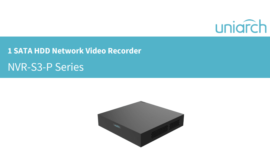 NVR-108S3-P8-ECO NVR 8CH POE 6MP HDD MAX 6TB H.265+ ONVIF Smart Intrusion Prevention UNIARCH 0