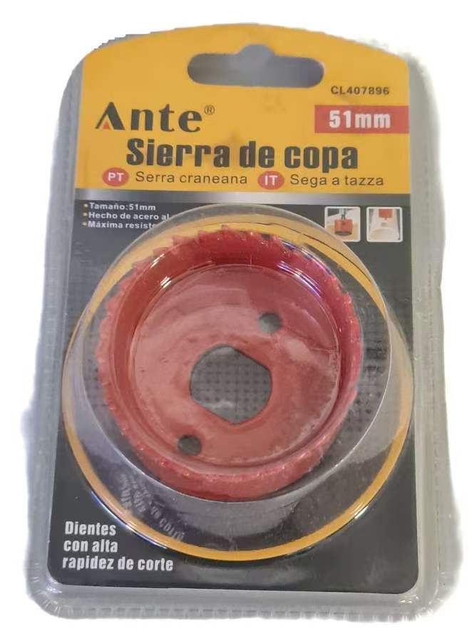 SIERRA DE COPA 51MM INSTALACIÓN ACERO AL CARBONO CL407896 5605787407896 MARCA ANTE 0