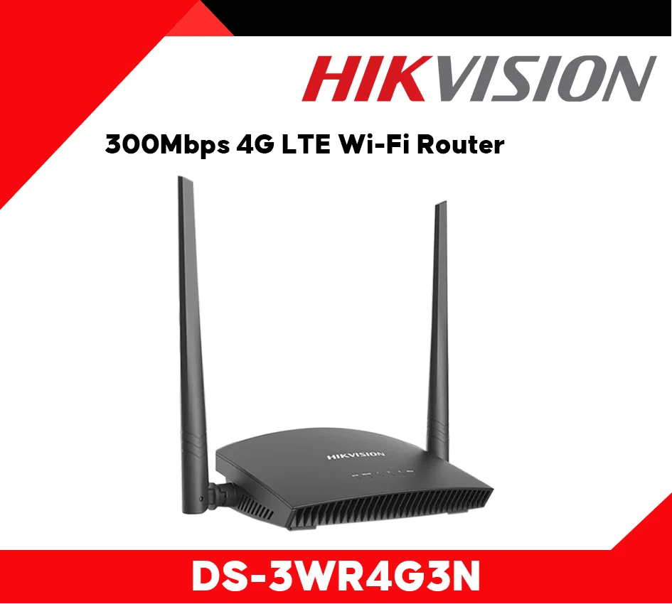 DS-3WR4G3N Router 4G LTE SIM 300Mbps 2.4Ghz Wi-Fi Dobles Antenas 2CH 10/100Mbps 9V WEB HIKVISION2