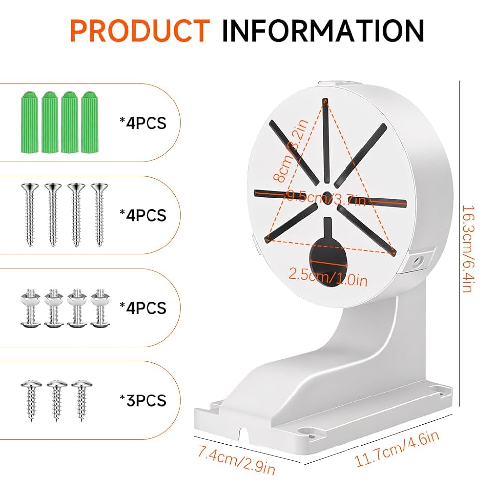 Soporte Montaje Universal 165*75*120,80*95,25MM PLASTICA Para Camara Domo,bala Analogo(Hikvision,Dahua,Uñv) IAI-1258A 0