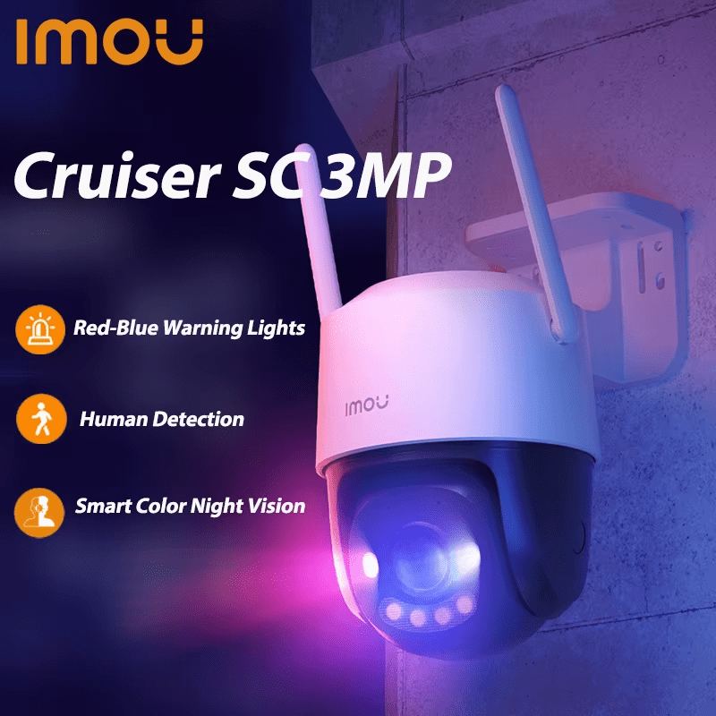 IPC-K7FN-3H0WE CAMARA IP IMOU Cruiser SC PT 3MP 3.6mm FullColor DUAL 30MT POLICE AUDIO BIDIRECCIONAL MAX MICRO SD 512GB WIFI 2.4Ghz3