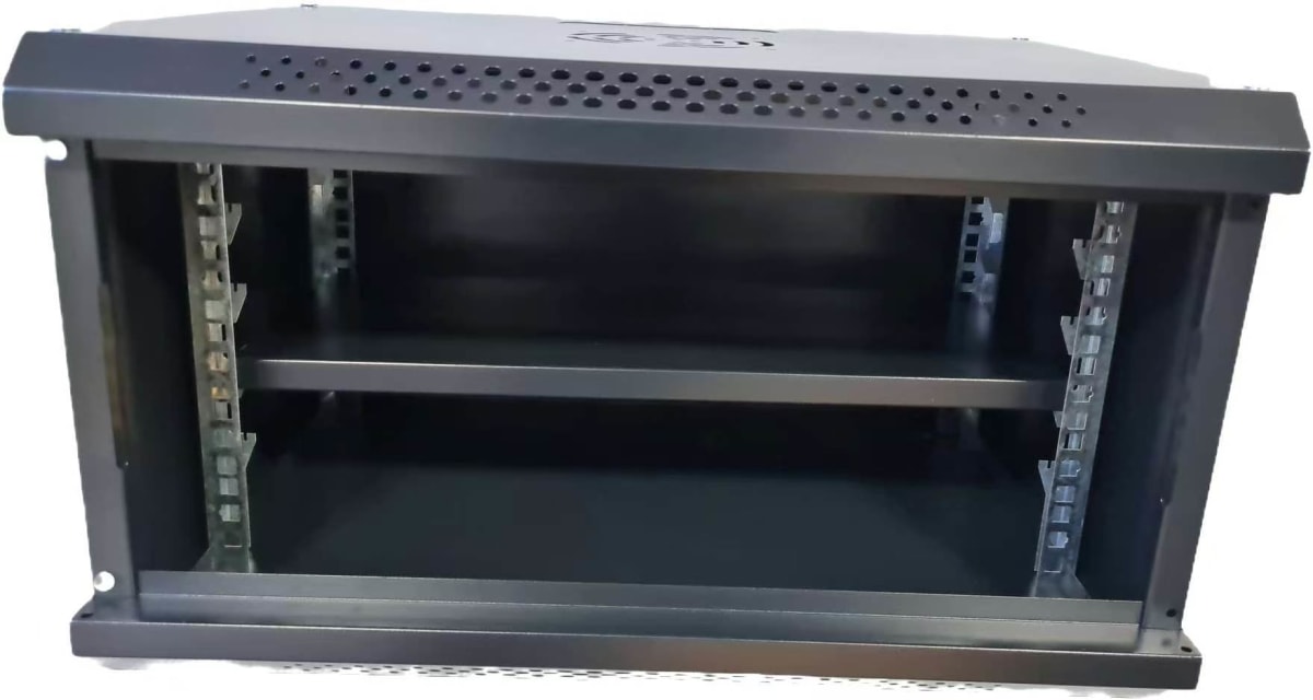 GABINETE RACK 6U FIJO A PARED CON BANDEJA METAL ACCESORIO OFERTA3