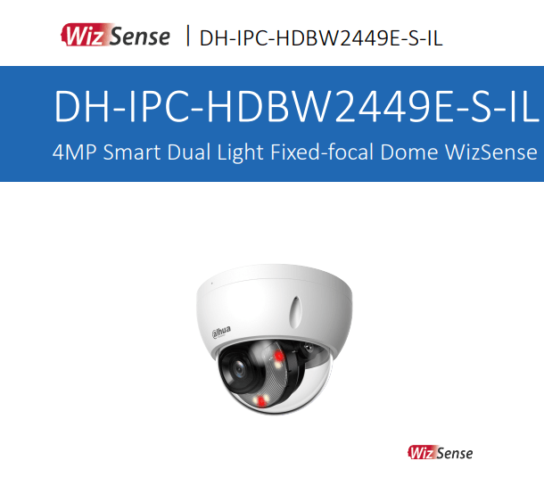 DH-IPC-HDBW2449EP-S-IL-0280B CAMARA DOMO POE 4MP 2.8MM COLOR MIC IK10 CUPULA IP66 METAL+PLASTICA 0