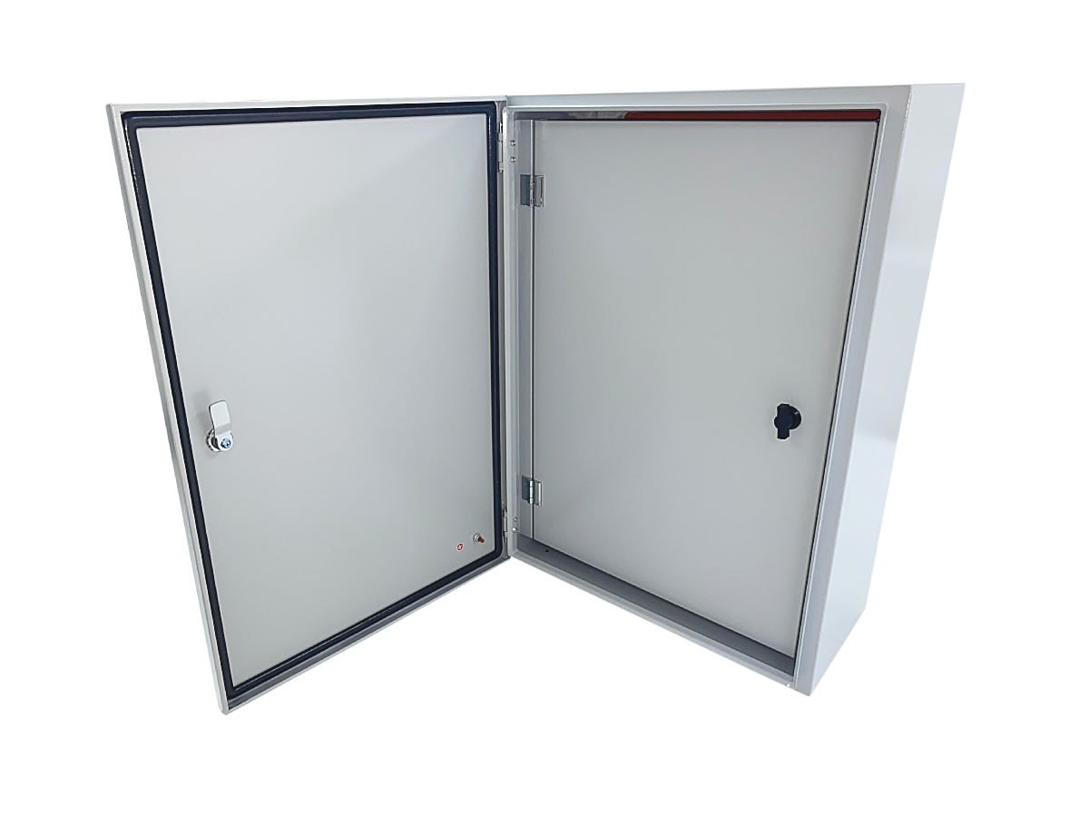 GABINETE MURAL RACK 2 PUERTA 600*800*200MM CON LLAVE PARA ELECTRICIDAD/CCTV METALICO COLOR:BLANCO2