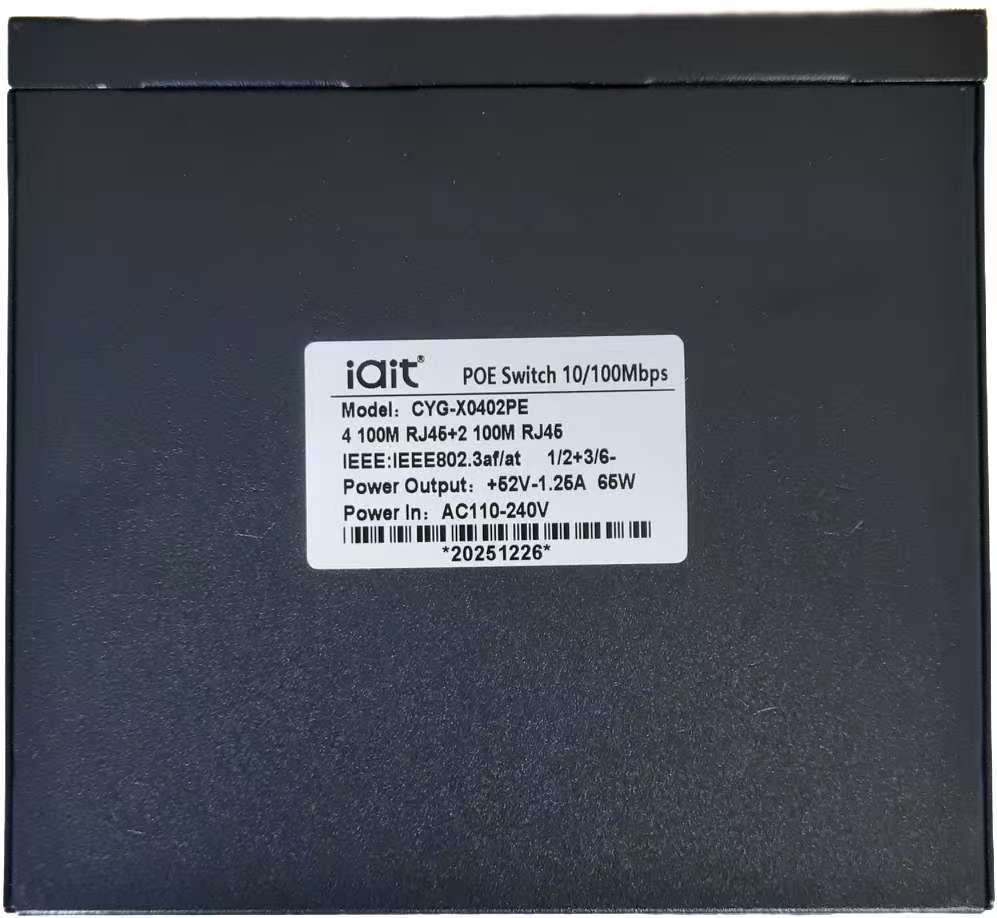 POE204-100MB SWITCH POE 4POE+2UPLINK 10/100Mbps,DC52V-65W,AC100-240V , 1.2Gbps OFERTA4
