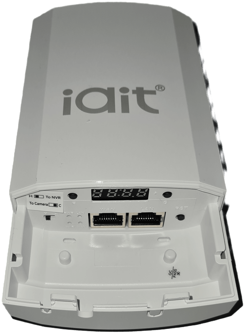 1.5KM-1 KIT ANTENA Par POE 24V/(PoE no estándar)100Mbps 5~10CAMARAS 2.4Ghz 300Mbps IAI TECH 0