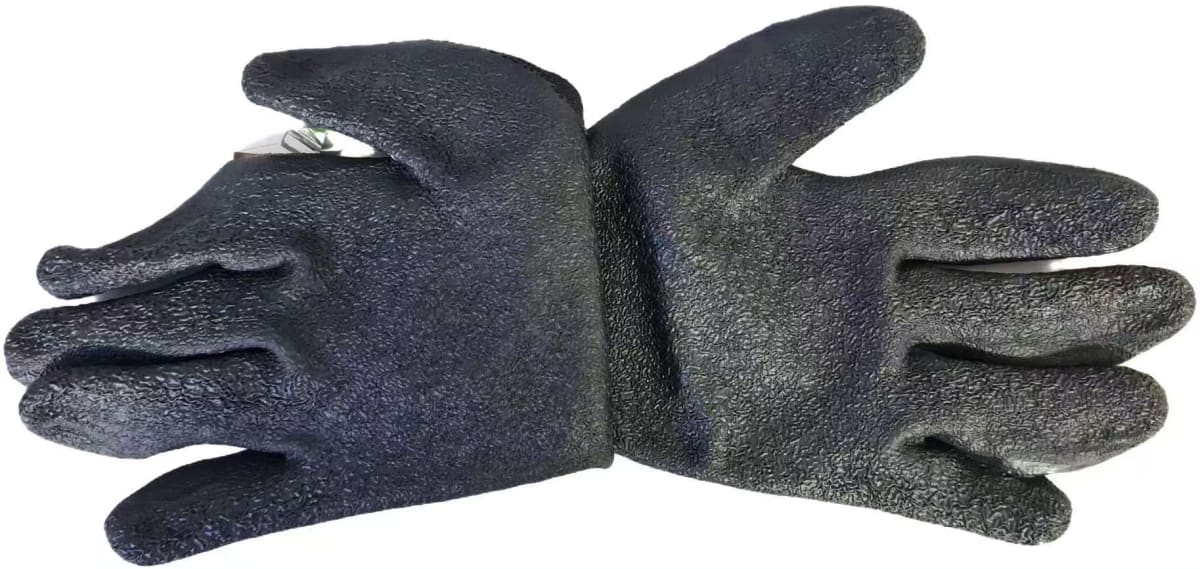 GUANTE DE TRABAJO POLIESTER NEGRO GOMA 10