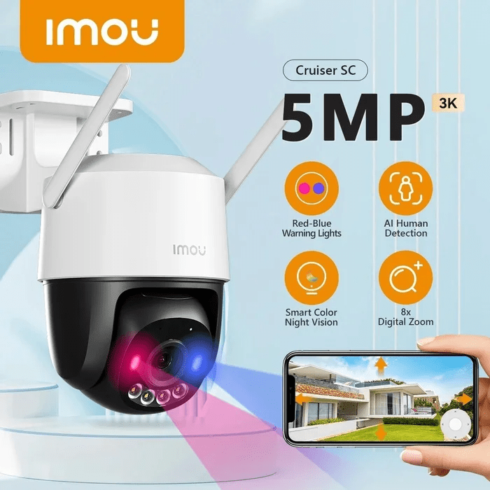 IPC-K7FN-5H0WE CAMARA IP IMOU Cruiser SC PT 5MP 3.6mm FullColor DUAL 30MT POLICE AUDIO BIDIRECCIONAL MAX MICRO SD 512GB WIFI 2.4Ghz 0