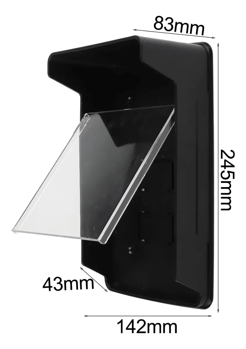 Cubierta Resistente al Agua Para Timbre Boton Soporte Negra CAJA PC+PVC IAITECH-CURI-PC2
