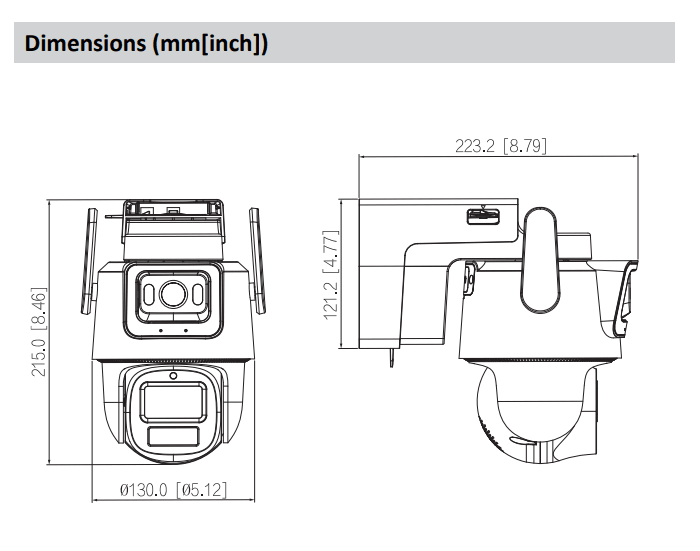 DH-IPC-PTS2649C-3E3Z-4GB20 CAMARA IP PT 4G PANEL SOLAR 3MP + 3MP WizColor ALARMA AUDIO BIDIRECCIONAL SMD AUTO TRACKING IP665