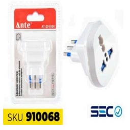 ADAPTADOR UNIVERSAL BLANCO 10A 1500W PARA VIAJE AT-Z91006 SEC MARCA : ANTE2