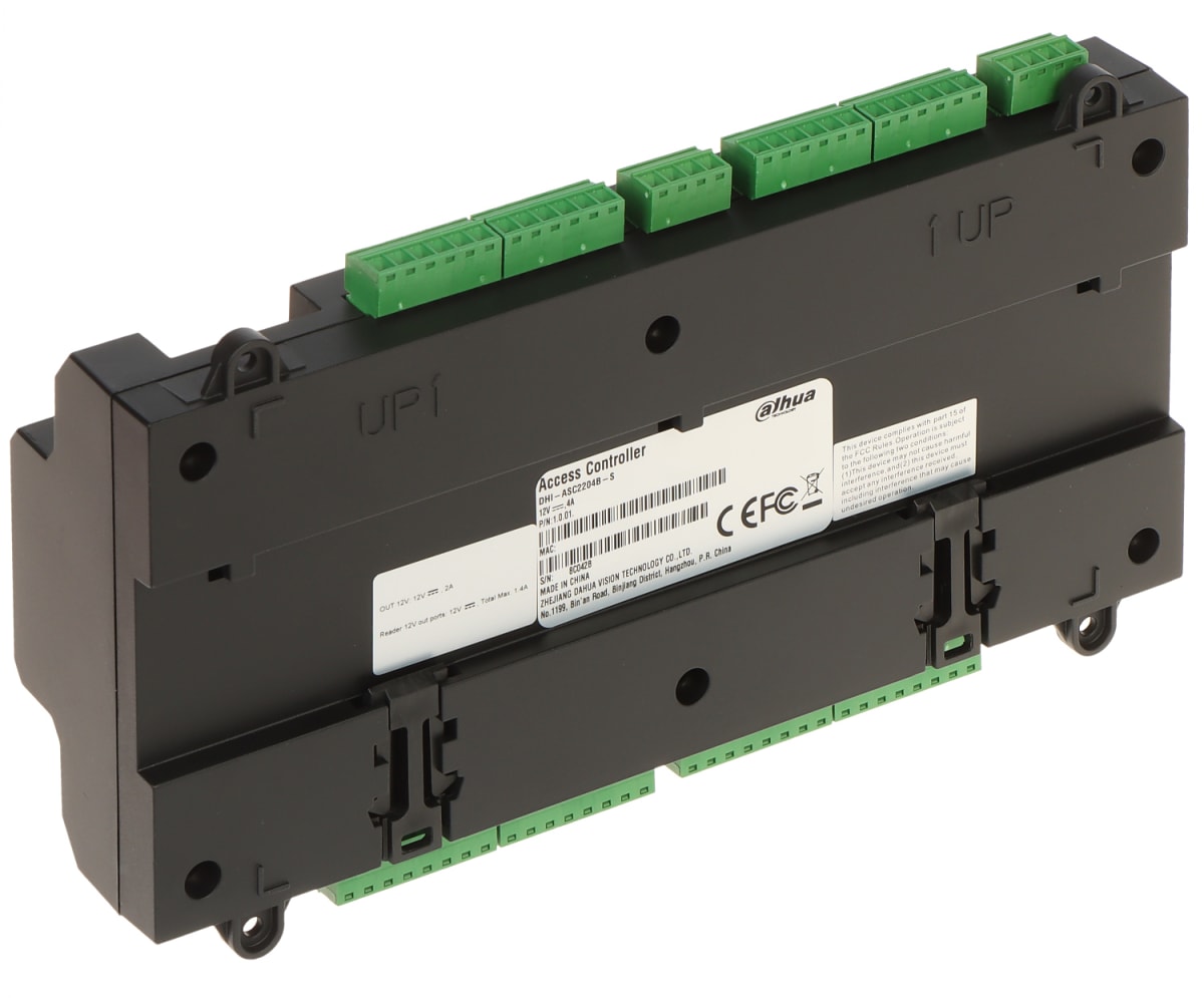 DHI-ASC2204B-S Control de Acceso DAHUA para 4 Puertas 5*RS-485 ,4*Wiegand ,12V/POE 10/100 Mbps IP20 IK043