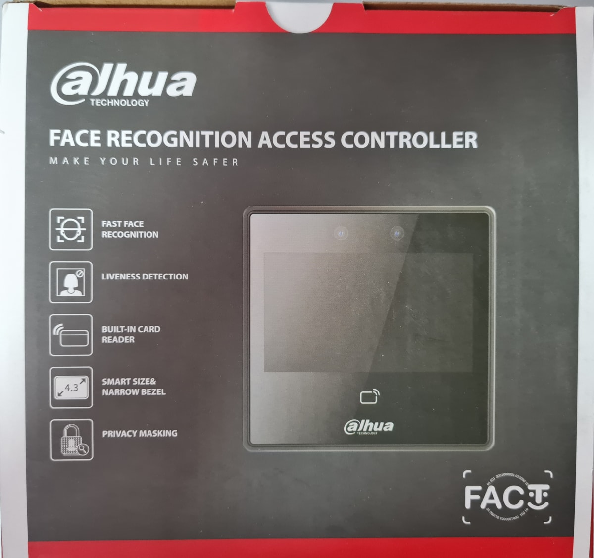 DHI-ASI3213A-W CONTROL DE ASISTENCIA CON  FACIA/TARJETA WIFI 4.3 PULGADA STOCK BODEGA5