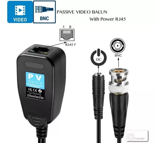 BALUN+RJ45 POWER PASIVO  PAR 8MP CON DC CORRIENTE4