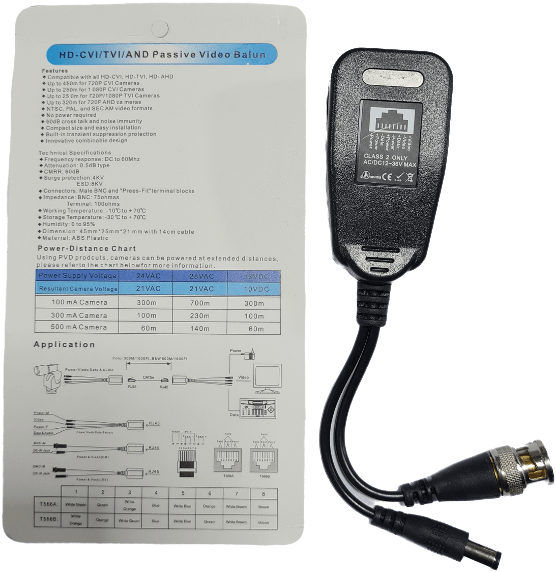 BALUN+RJ45 POWER PASIVO  PAR 8MP CON DC CORRIENTE5