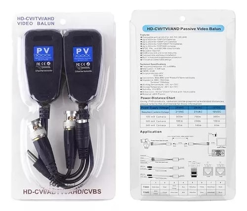BALUN+RJ45 POWER PASIVO  PAR 8MP CON DC CORRIENTE6