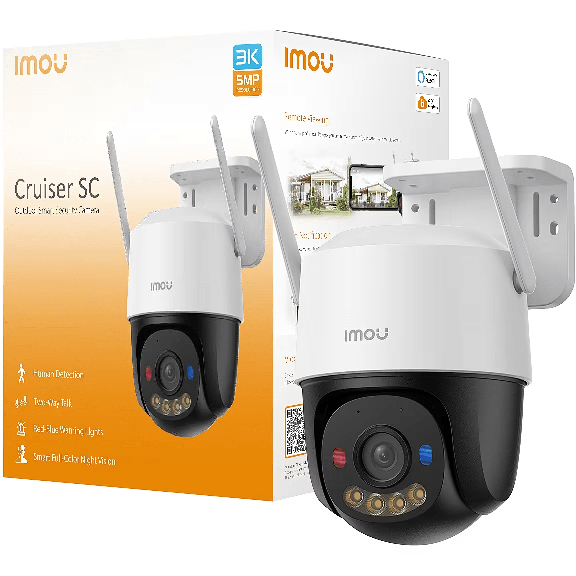 IPC-K7FN-3H0WE CAMARA IP IMOU Cruiser SC PT 3MP 3.6mm FullColor DUAL 30MT POLICE AUDIO BIDIRECCIONAL MAX MICRO SD 512GB WIFI 2.4Ghz5