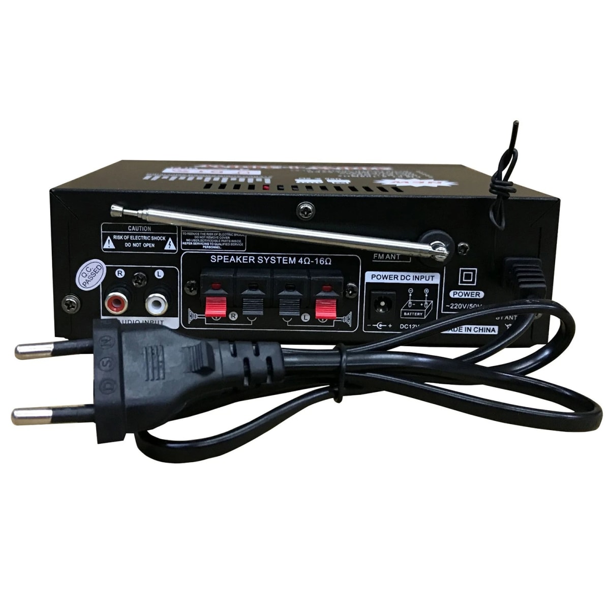 AMPLIFICADOR DE ALTAVOZ 60W CON BLUETOOTH 220V/12V 4-16Ohm >90 dbFM METAL CON CONTROL REMOTO BT-298A3