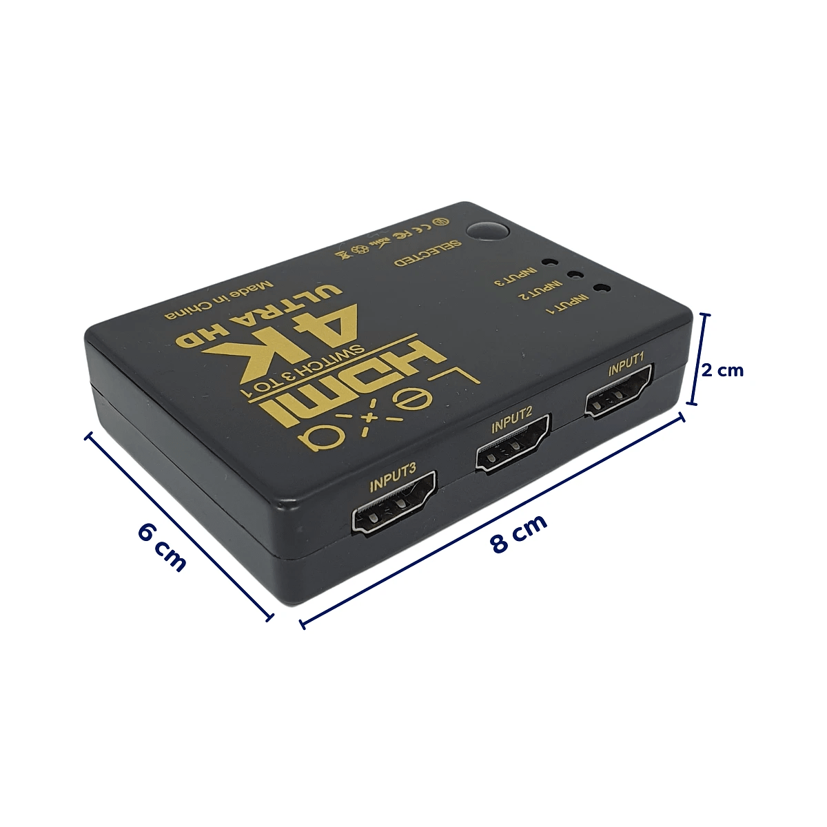 SPLITTER HDMI 3 ENTRADA 1 SALIDA RESOLUCION  4K CON CONTROL REMOTO UH-3013