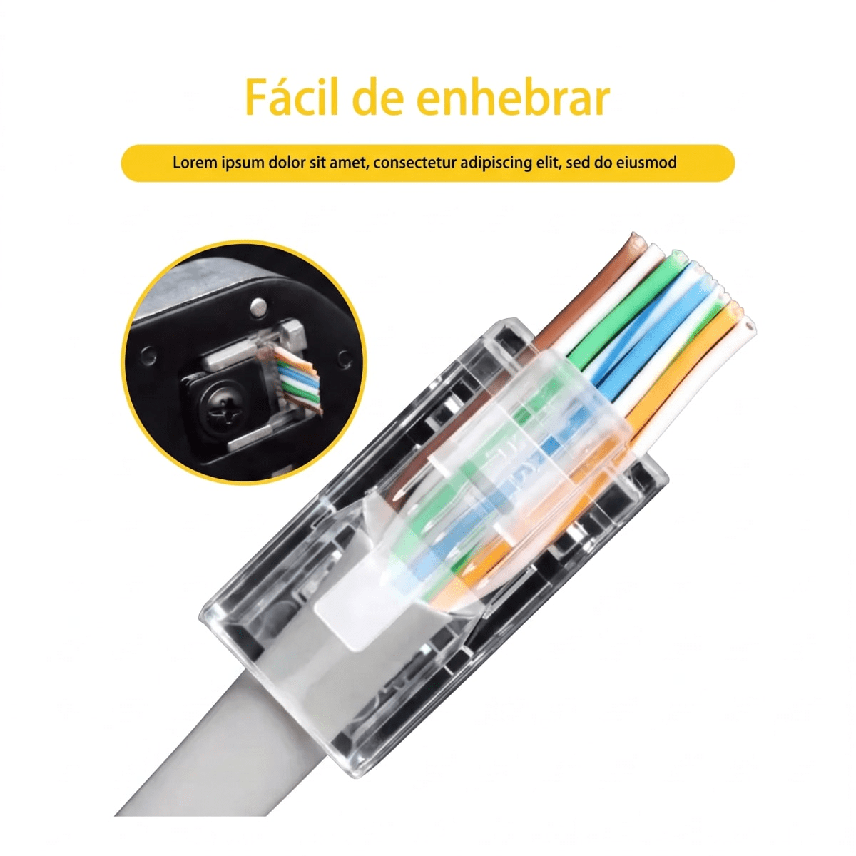 CONECTOR RJ45 CAT6 Y CAT6E PASANTE FACIAL UTP PLASTICA2