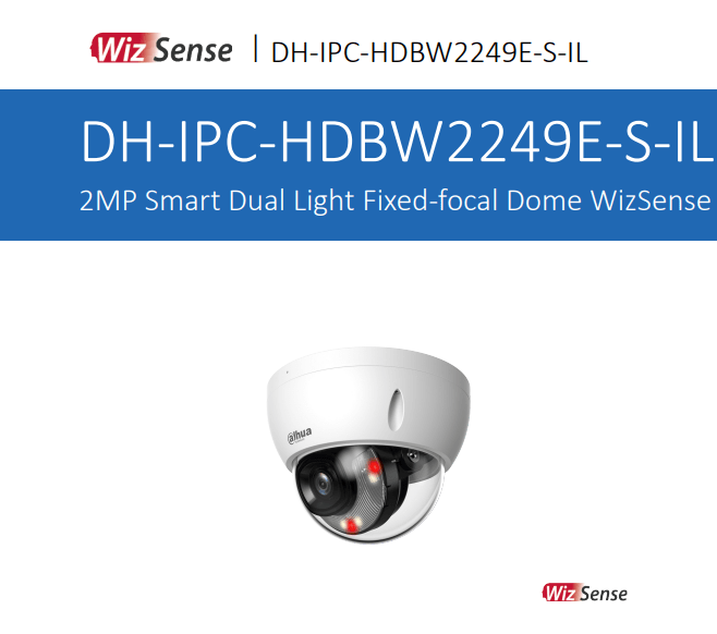 DH-IPC-HDBW2249EP-S-IL-0280B CAMARA DOMO POE 2MP 2.8MM COLOR MIC IK10 CUPULA IP66 METAL+PLASTICA 0