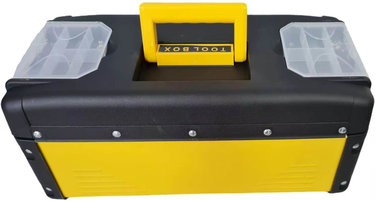 CAJA DE HERRAMIENTAS G-586-16 40*20.5*18CM AMARILLA Y NEGRA METAL + PLASTICA 047900 MARACA ANTE4