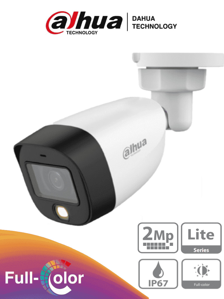 DH-HAC-HFW1209CLN-A-LED-1 CAMARA BALA 2MP 2.8mm 20MT Full-Color Microfono Plastica IP67 0