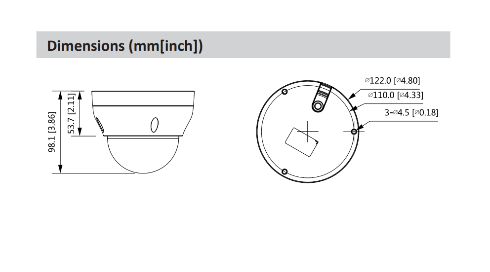 IPC-HDPW1230R1N-0280B-S5 CAMARA DOMO IP POE 2MP 2.8MM IR30MT IP67 IK10 Con Cúpula PLASTICA5