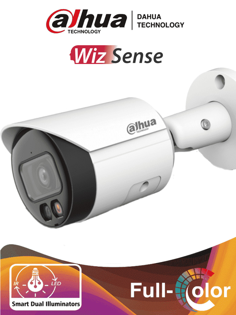 DH-IPC-HFW2249S-S-IL CAMARA BALA IP POE 2MP 2.8MM 30MT WIZSENSE MIC DUALES INTELIGENTES MAX 256GB METAL2