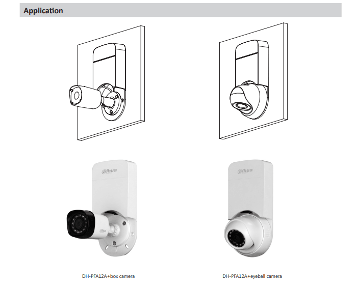DH-PFA12A SOPORTE BASE Montaje en Pared PP 210.9mmx97.5mmx35mm2