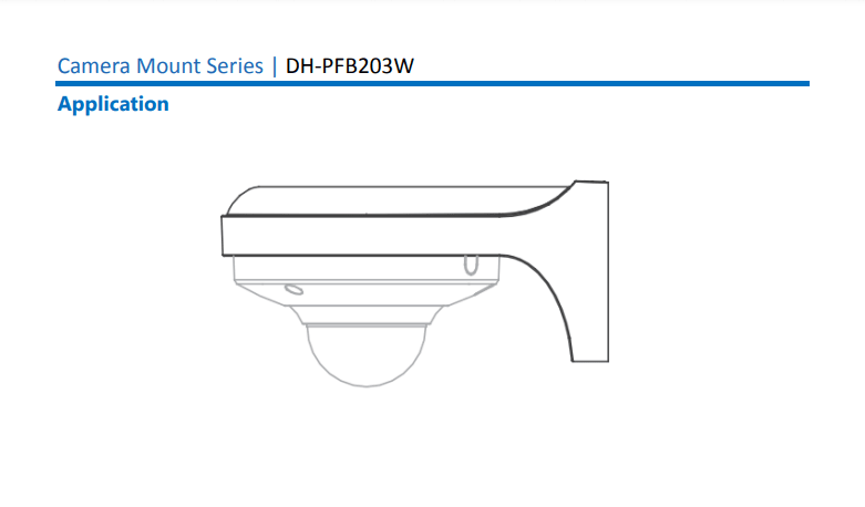 DH-PFB203W Soporte Montaje en Pared Aluminio+SECC 160mmx122mmx76 mm MAX 1KG2