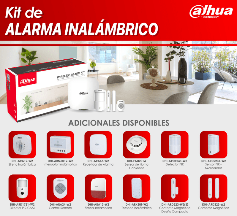 DHI-ART-ARC3000H-03-FW2-C(433) KIT Alarma WIFI/3G/4G Admite inalámbricos APP CELULAR MAXIMA 6 SIRENA DAHUA3