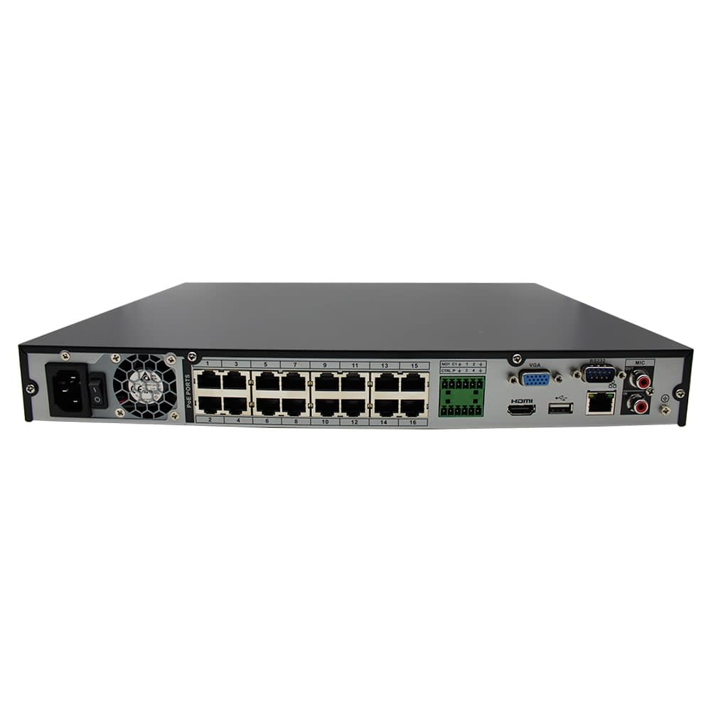DHI-NVR4216-16P-4KS3 NVR 16CH POE 2HDD SMD Plus Red inteligente RJ45 10/100/1000Mbps H.265+ Max20TB2