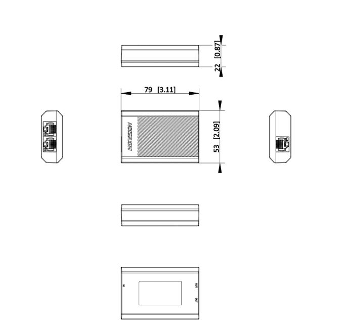 DS-3E0103DP-E/R EXTENSOR POE 1 A 2 ,30W 100Mbps EEE 802.3af/a 79.0*22.0*53.0mm HIK4
