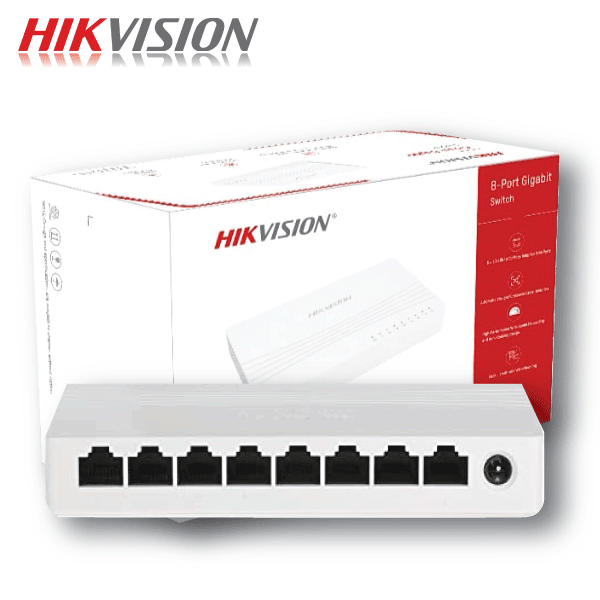 DS-3E0508D-E Switch de 8 puertos, 10/100/1000 Mbps, no administrado, sin PoE, 9V 0