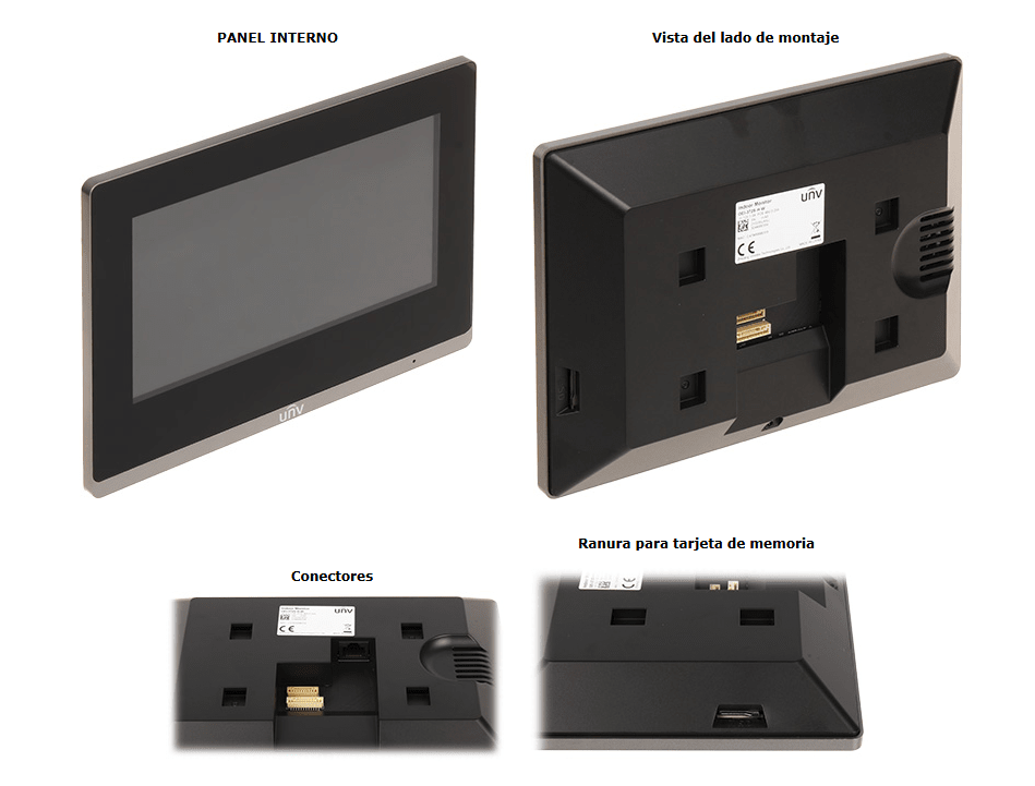 OEI-372S-H-W MONITOR TOUCH POE WIFI 2.4GHZ, 7 Pulgada 1024x600,AUDIO BIDIRECCIONAL,MAX 32GB UÑV2