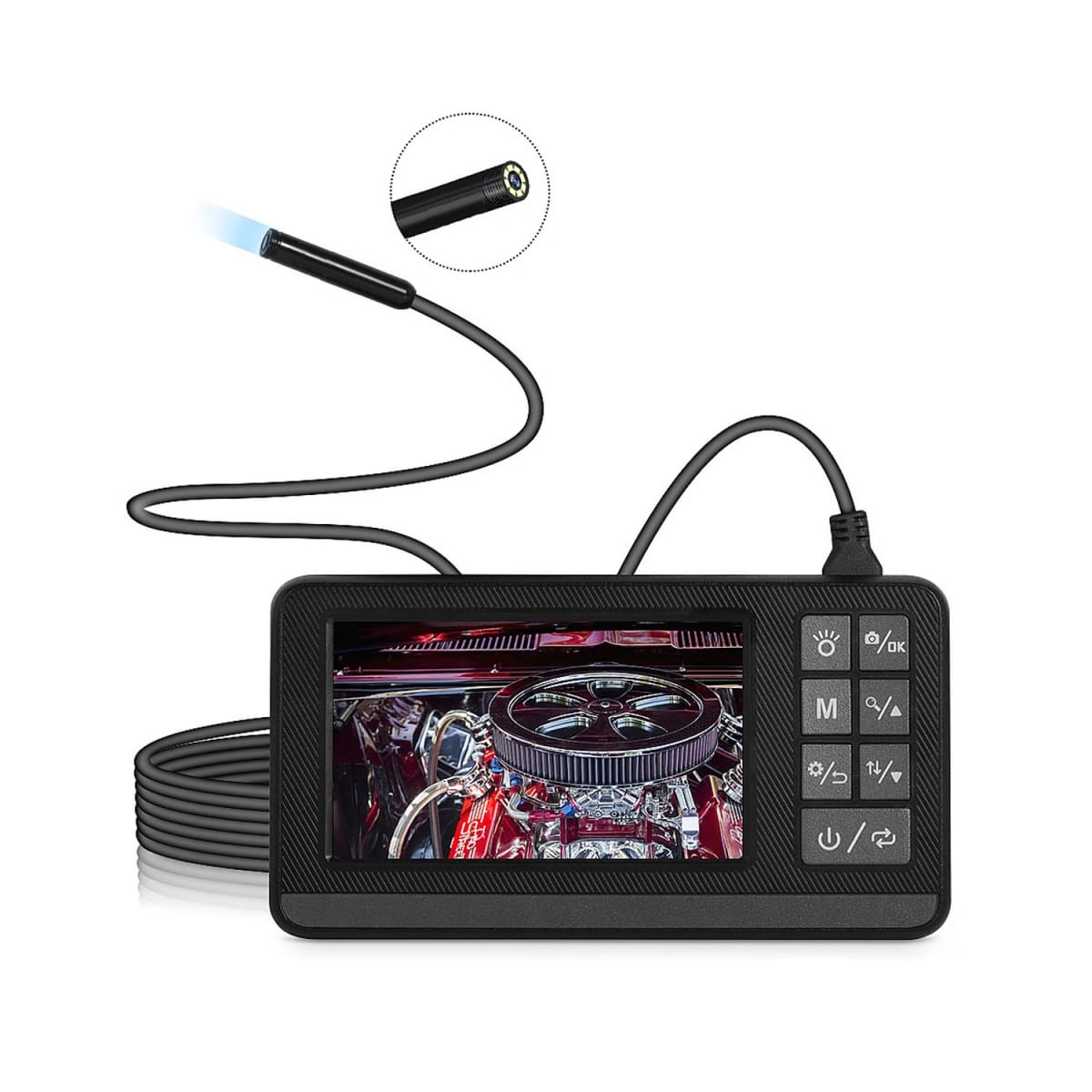 CAMARA ENDOSCOPICA IMPERMEABLE 5MT  IP67 1080P MONITOR 4.3 MAXIMA 64GB USB Recargable OFERTA4