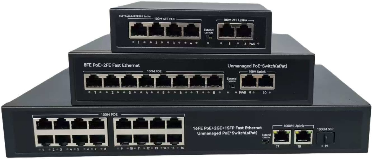 POE204-100MB SWITCH POE 4POE+2UPLINK 10/100Mbps,DC52V-65W,AC100-240V , 1.2Gbps OFERTA2