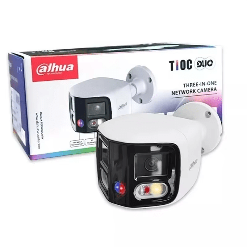 DH-IPC-PFW3849SP-A180-E2-AS-PV CAMARA BALA IP POE 2x4MP 2.8MM TiOC Doble Lentes ALARMA WizSense METAL MAX512GB3