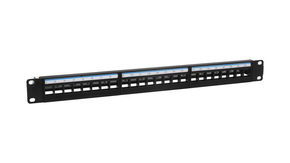 GC-DF-24-IN PATCH PANEL 24CH 1U CAT6 UÑV Largo 48.1*Alto 4.5*Espero 6.5 (Rack vacío)2