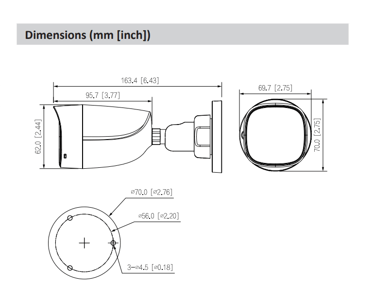 DH-HAC-HFW1209CLN-LED CAMARA BALA 2MP 2.8mm  20MT Full-Color Plastica IP675