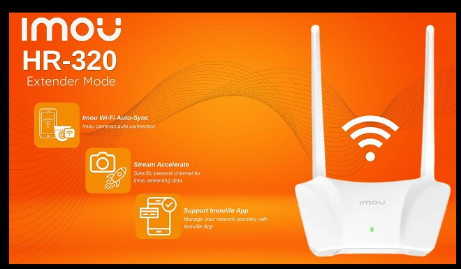 HR320 ROUTER 3CH 2.4Ghz 300Mbps WiFi 100Mbps 1*WAN+2*LAN  5V 1A Administrable POR APP IMOU 0