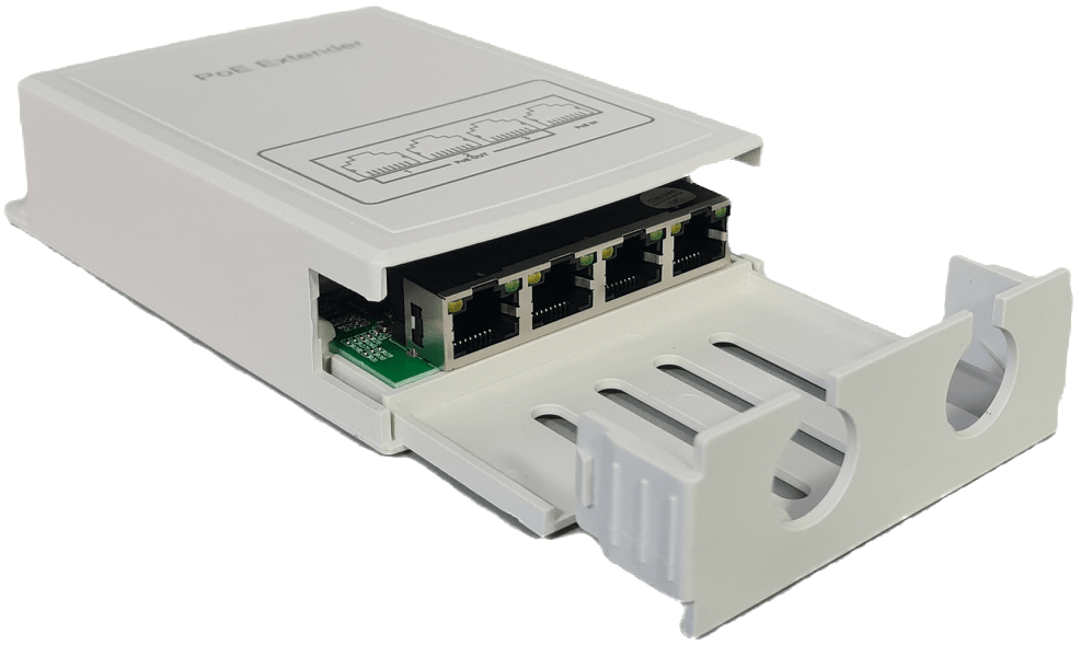 HX-FSPOE103-P EXTENSOR POE 1 A 3 MAX 100 MTS 100Mbps in 30W out 25.5w IEEE802.3AF/AT2