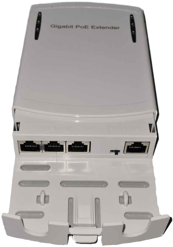 HX-GSPOE103-P EXTENSOR POE 1 A 3 MAX100MT 1000Mbps in 30W out 25.5w IEEE802.3AF/AT PROTECCION CONTRA EXTERIOR2