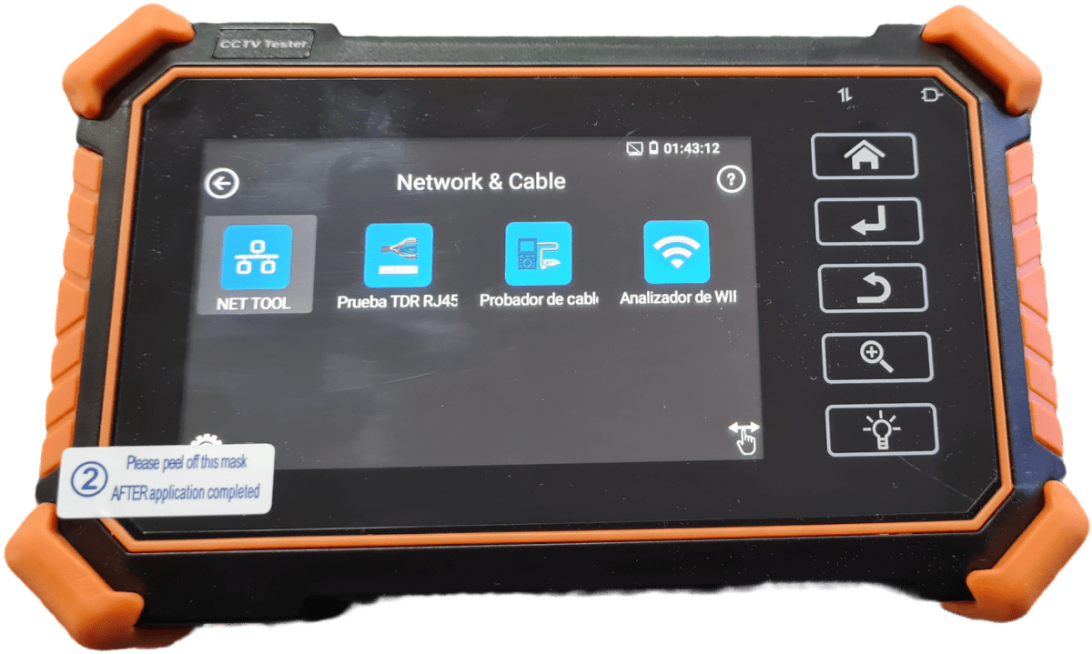 IPC-1910 PLUS TESTER CCTV MONITOR 8K H.265 CVI/TVI/AHD/IP,Salida DC12V 3A,48V PoE 30W,ONVIF11